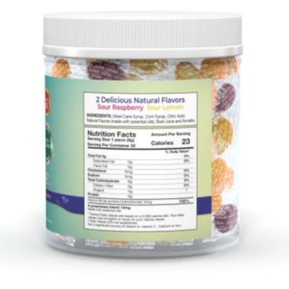 Preggie Drops Plus Sour Raspberry and Lemon Nausea Doctor Developmented 32 Count - Picture 2 of 3